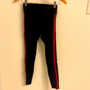 Koral High Rise Tone Leggings, Black and Red Stripe, Sz S